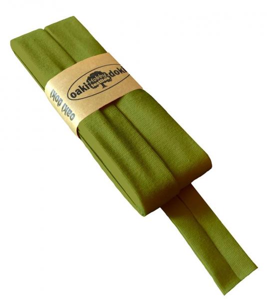Oaki Doki Jersey Schrägband gefalzt 3m Coupon Olive
